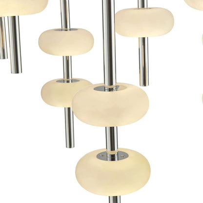 Double Spanish Alabaster Rectangular Chandelier // Chrome
