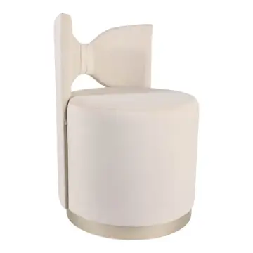 28x20" Drezna Cream Velvet Bow Stool