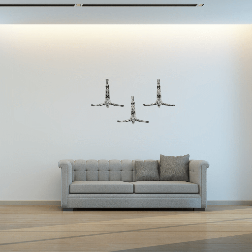 Semi Chrome Wall Divers Set