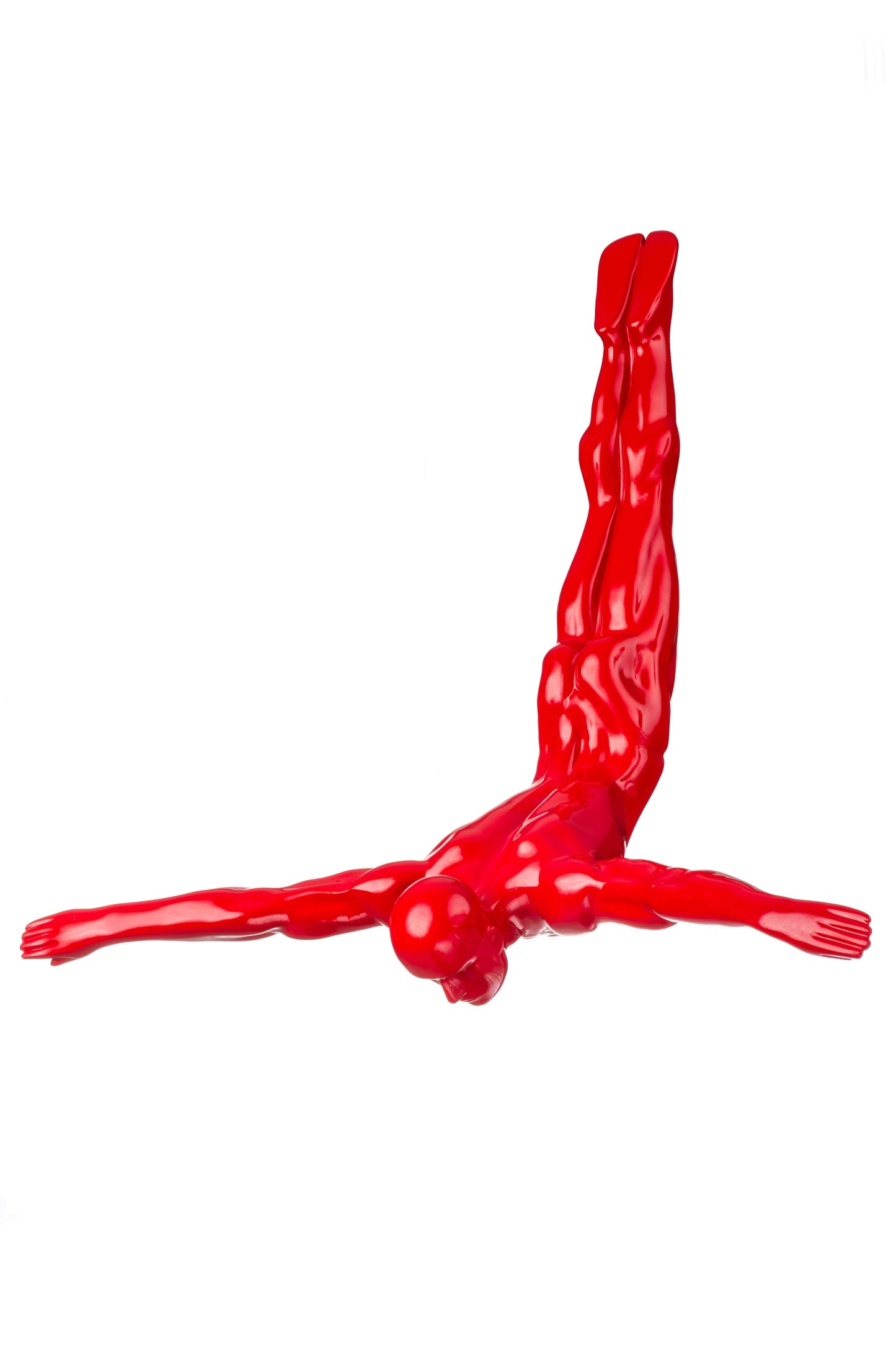 Set of Three Large Wall Divers // Glossy Red