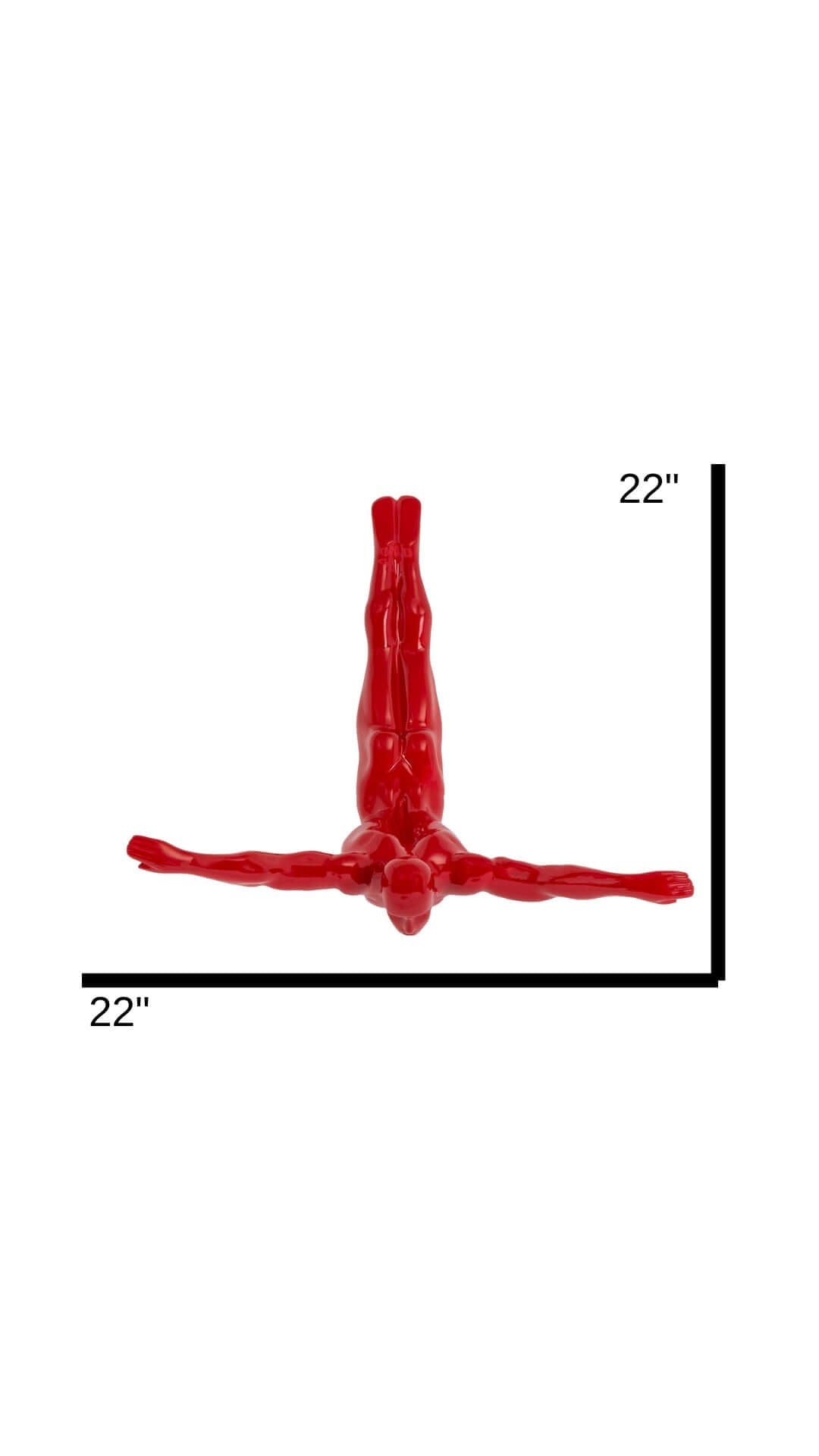 Set of Three Large Wall Divers // Glossy Red