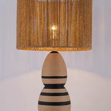 Brise 27 Rattan Table Lamp - Usb Touch Dimmer