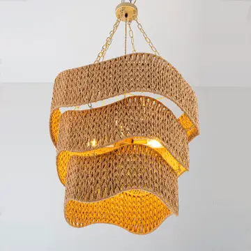 Contemporary Modern Braided Woven Coastal Chandelier