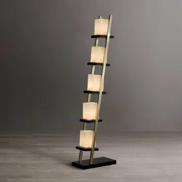 Floor Lamp 61" Espresso Nickel Escalier