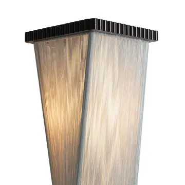 Torque Accent Floor Lamp - Ebony Finish, Hand-Knotted Silver