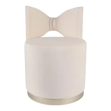 28x20" Drezna Cream Velvet Bow Stool