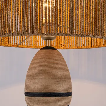 Brise 27 Rattan Table Lamp - Usb Touch Dimmer