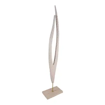Decorative Sculpture - Ivory Wood Stone Oversized, 68 in.
