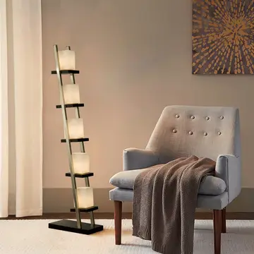 Floor Lamp 61" Espresso Nickel Escalier