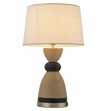 Flora 24 in. Rattan Lamp - Usb Touch Dimmer Linen Shade