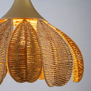 Kamala 1-Light Rattan Hemp Floral Pendant