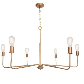 Modern Chandelier Radiant 6-Light Traditional Farmhouse Gold