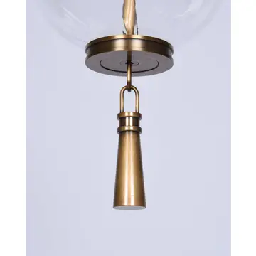 Pendant Light 7.5" Modern Brass Led Glass Globe