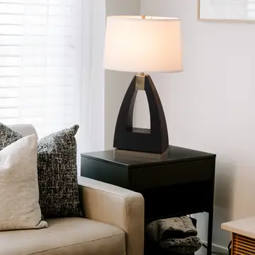 Table Lamp Trina 30" Ebony Brass Linen