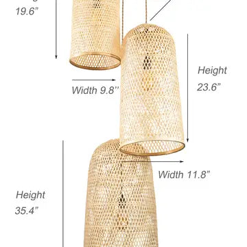 Three Lights Rattan Pendant