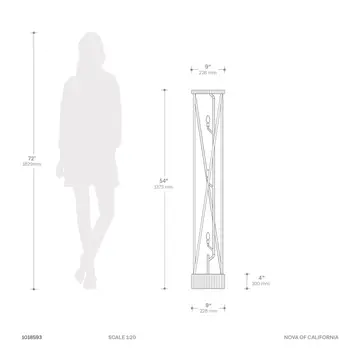 Torque Accent Floor Lamp - Ebony Finish, Hand-Knotted Silver