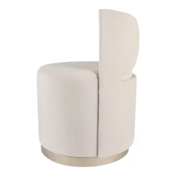 28x20" Drezna Cream Velvet Bow Stool