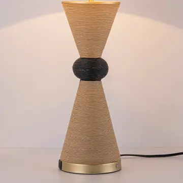 Alba 28 Rattan Table Lamp - Usb Touch Dimmer