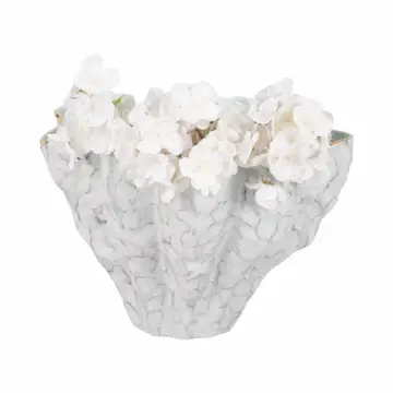 Decorative Bowl - Gray/Green Porcelain Modern Wavy, 16 in.