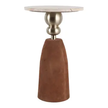 Digora Brown Leather Accent Table
