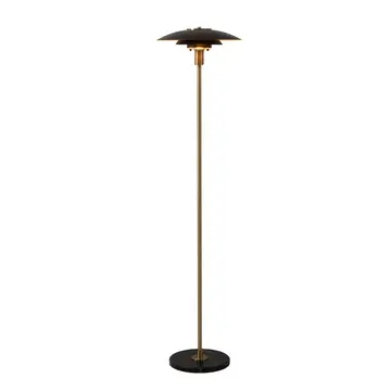 Floor Lamp Rancho Mirage 61" Black Gold Shade Brass Dimmer