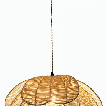 Rattan Flower Pendant Coastal Hanging Fixture Light