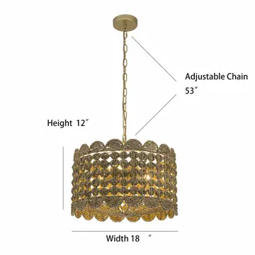 Riva Natural 4-Light Seagrass Scalloped Pendant