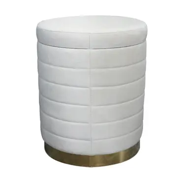 Stool - Cream Velvet Upholstery Backless with Storage, 19 in