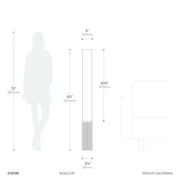 Tambo Cylindro, 60" Accent Floor Lamp, Natural Ash, Weathere