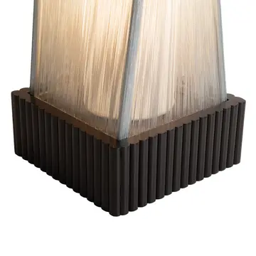 Torque Accent Floor Lamp - Ebony Finish, Hand-Knotted Silver