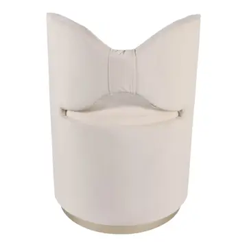 28x20" Drezna Cream Velvet Bow Stool