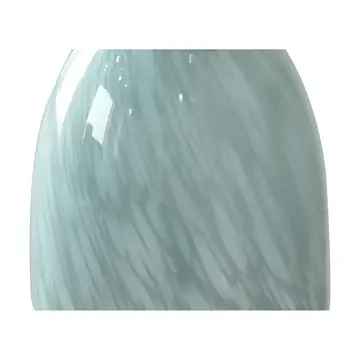 Side Table - Teal Glass Artistic with Pedestal Frame, 20 in.