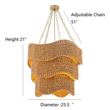 Contemporary Modern Braided Woven Coastal Chandelier