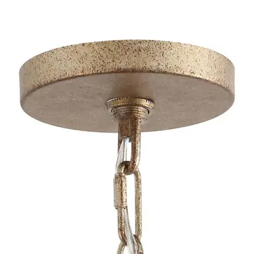 Farmhouse Chandelier 24" 5-Light Rustic Gold Metal Shade