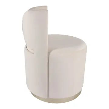 28x20" Drezna Cream Velvet Bow Stool