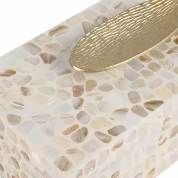 Box Set of 2 - Ivory Shell Inlay with Gold Lid, 12/14 in.