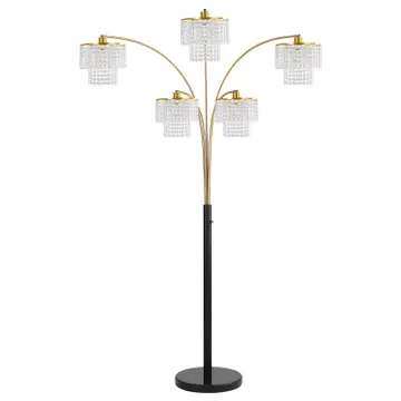 Floor Lamp Modern Brio 80" 5-Light Gold Crystal Arc