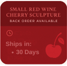 Small Red Wine Cherry Sculpture 18" Tall