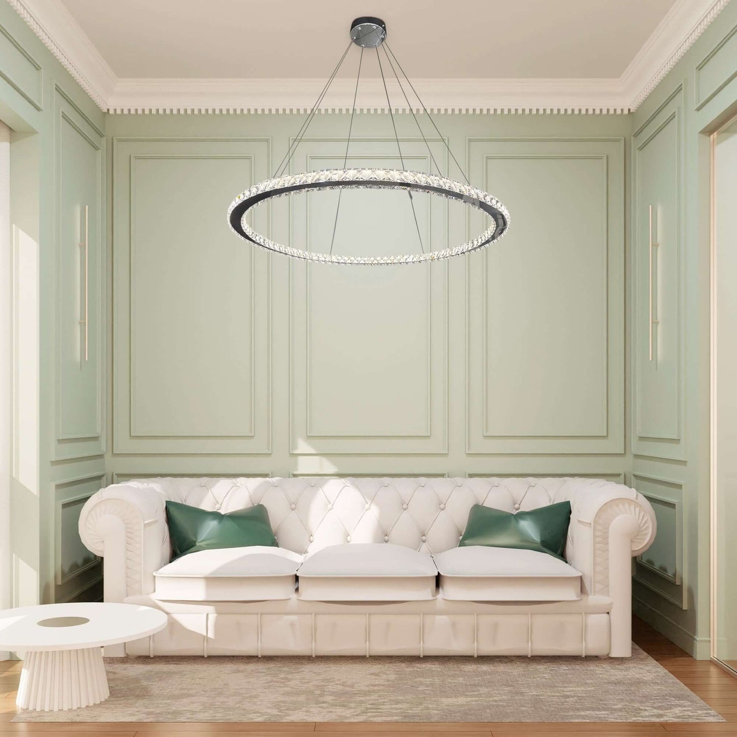 Chrome Crystal Ring Chandelier