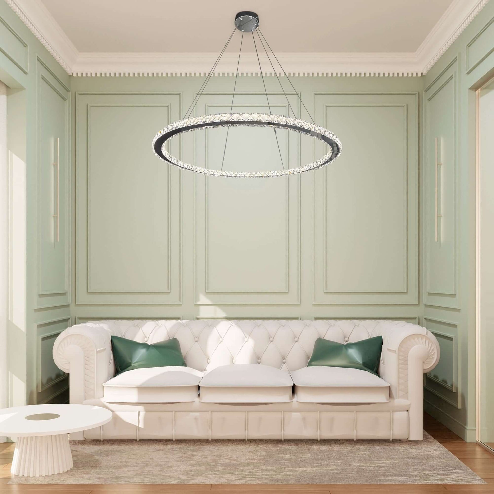 Chrome Crystal Ring Chandelier