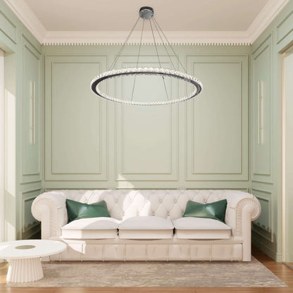 Chrome Crystal Ring Chandelier