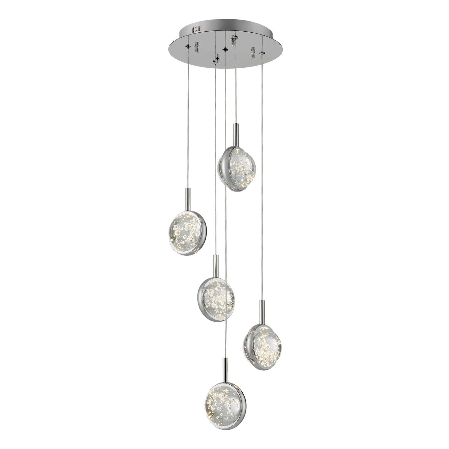 Bubbling Glow Round Chandelier // Chrome