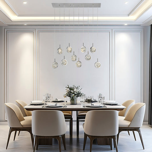 Bubbling Glow Rectangular Chandelier // Chrome
