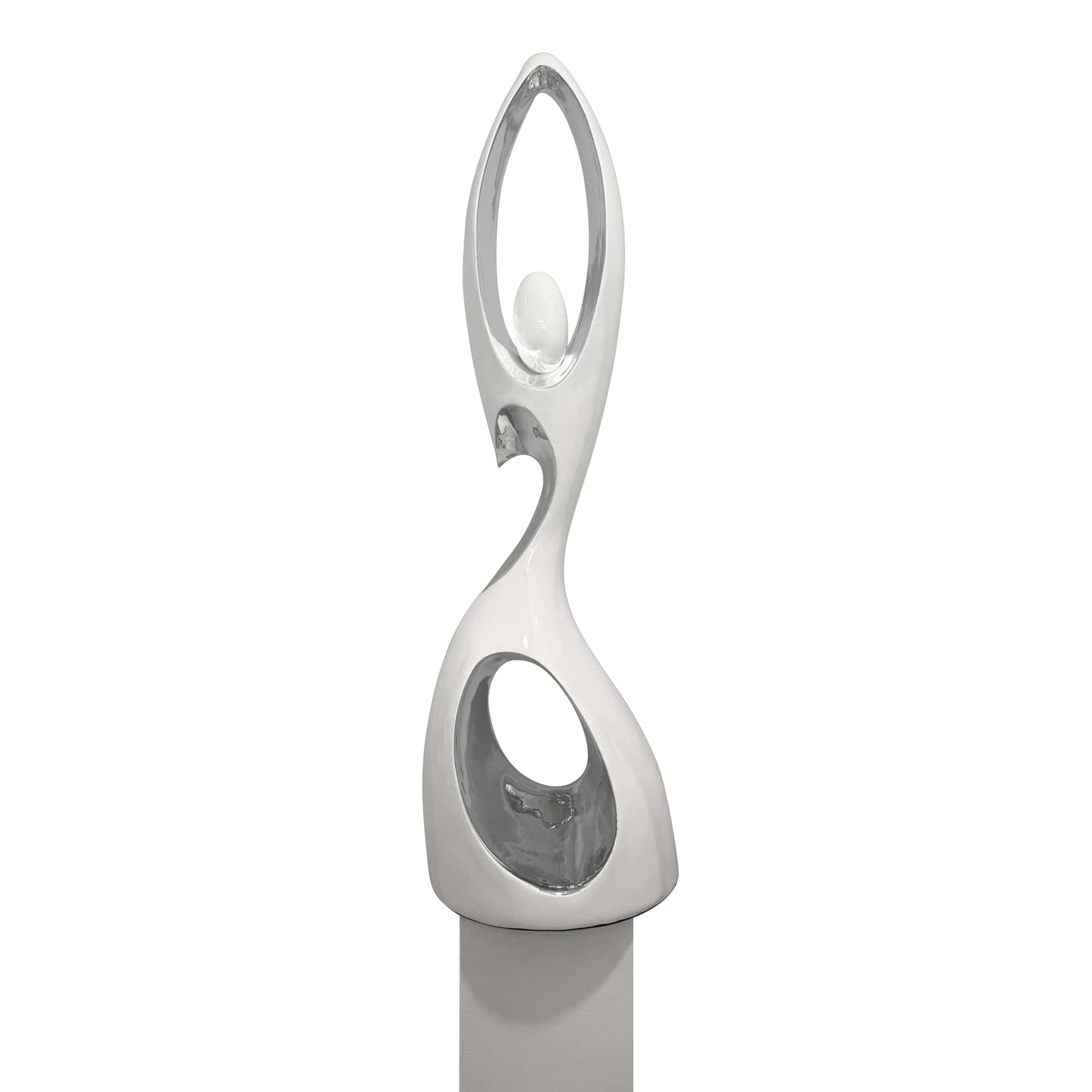 White And Chrome Art Piece