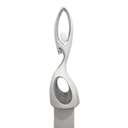 White And Chrome Art Piece