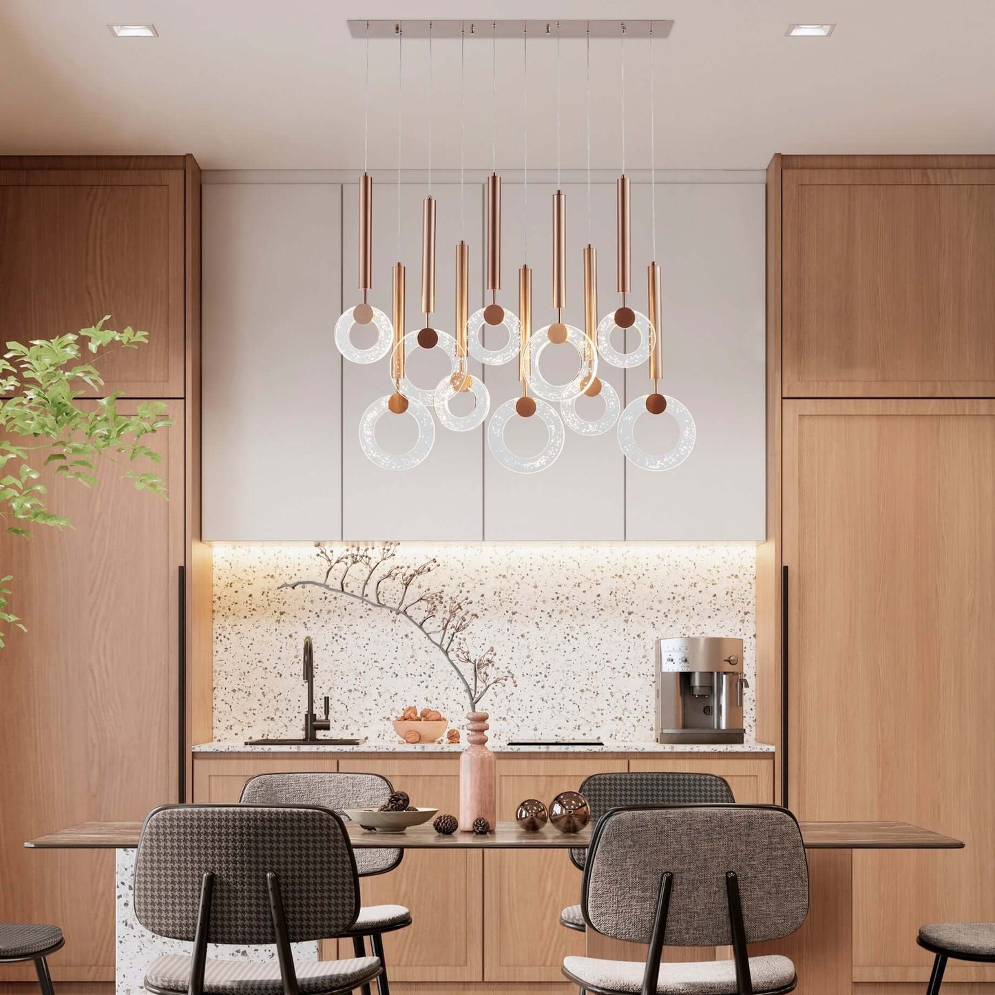 Bronze LED Ring Chandelier