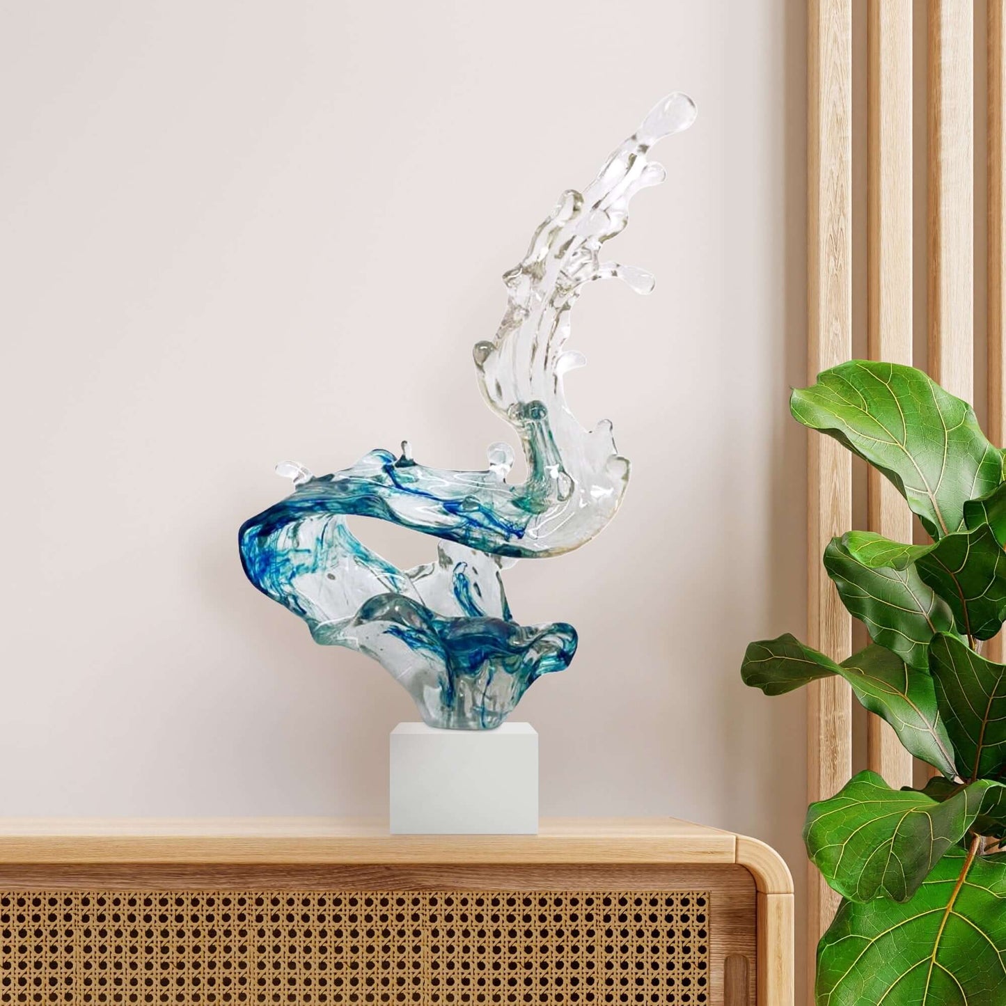 Wave Sculpture in Transparent in Blue // Large // TOP ONLY