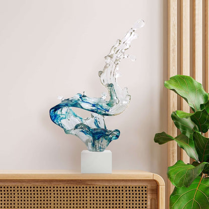 Wave Sculpture in Transparent in Blue // Large // TOP ONLY