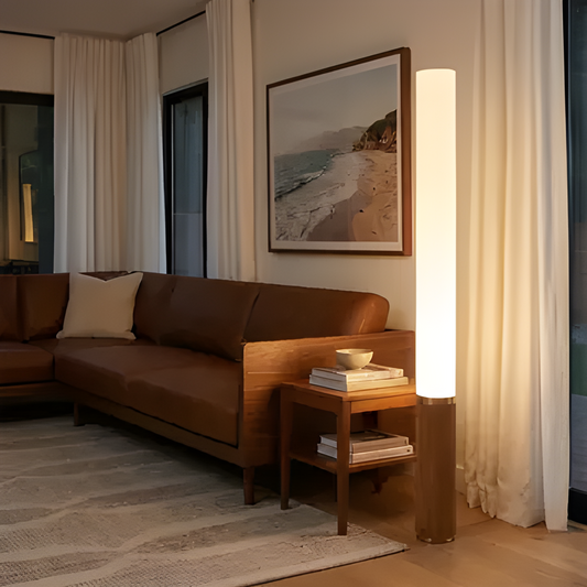 Tambo Cylindro, 60" Accent Floor Lamp, Natural Ash, Weathere